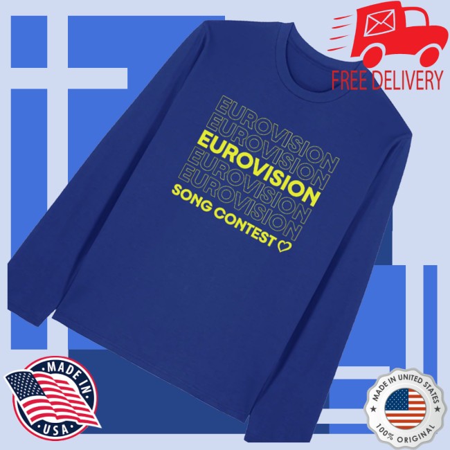 kenny Eurovision Song Contest Merch Store Repeat Logo Long Sleeve Shirt Blues kenny Eurovision Song Contest Merch Store Repeat Logo Long Sleeve Shirt Blues
