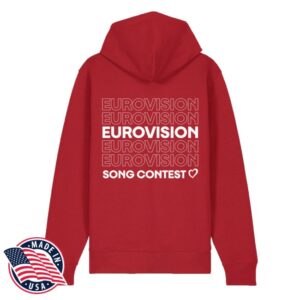 kenny Eurovision Song Contest Merch Store Repeat Logo Zip Thru Hoodie Red