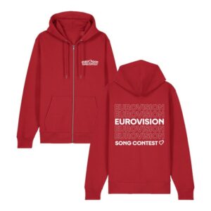 kenny Eurovision Song Contest Merch Store Repeat Logo Zip Thru Hoodie Redss