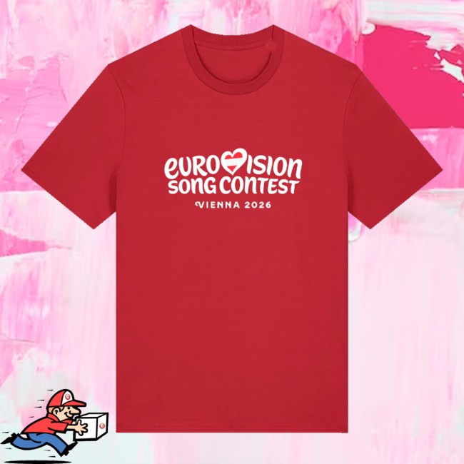 kenny Eurovision Song Contest Merch Store Vienna Logo Shirt Red kenny Eurovision Song Contest Merch Store Vienna Logo Shirt Red