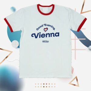 kenny Eurovision Song Contest Merch Store Vienna Ringer Shirt White