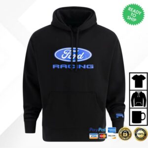 kenny Ford Racing Merch Store Ford Racing Logo Black Graphic Hoodie