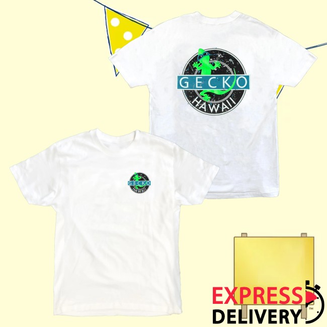 Gecko Hawaii Merch Vinyl Future Shock White Tee 4 Gecko Hawaii Merch Vinyl Future Shock White Tee