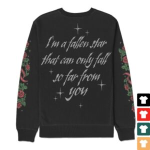 Halestorm Merch Store Fallen Star Crewneck Sweatshirt Black