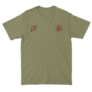 kenny Linkin Park Merch Arch Repeat Light Olive Tee0