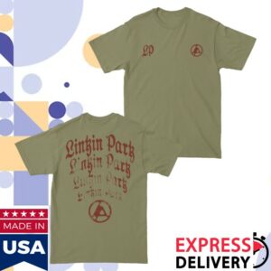 kenny Linkin Park Merch Arch Repeat Light Olive Tee1