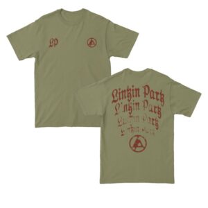 kenny Linkin Park Store Merch Arch Repeat Light Olive Shirtss