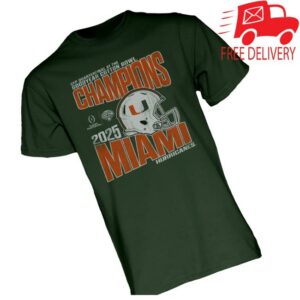 kenny Miamihts Merch Shop Store Blue 84 Miami Hurricanes Green 2025 College Football Playoff Bowl Champions T Shirts