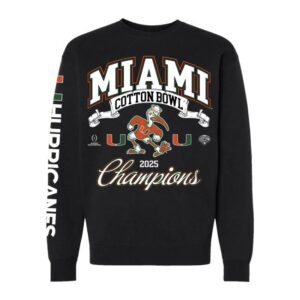 kenny Miamihts Merch Store Something Inked Miami Hurricanes Black College Football Playoff Cotton Bowl Champions Crew