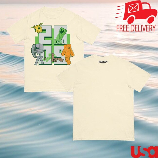 Minecraft Merch Store Minecraft Est. 2009 Stacked Shirt 5 Minecraft Merch Store Minecraft Est. 2009 Stacked Shirt