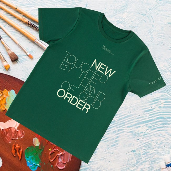 New Order Merch Hand Of God T-Shirt Green 3 New Order Merch Hand Of God T-Shirt Green
