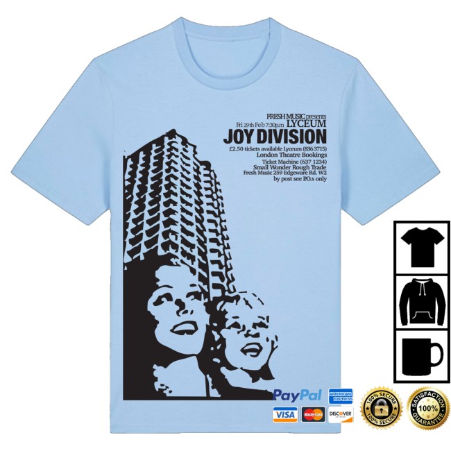 New Order Merch Joy Division Lyceum T-Shirt 2 New Order Merch Joy Division Lyceum T-Shirt