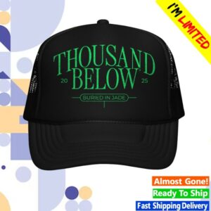 Pale Chord Store Merch Buried In Jade Green Print Black Mesh Trucker Hat