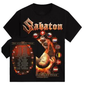 Sabaton Merch Shop Flags Of Europe 2025 Tour T-Shirt