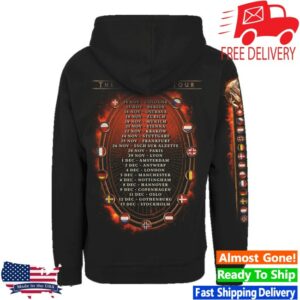 Sabaton Merch Store Flags Of Europe 2025 Tour Zip Hoodie