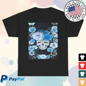 kenny Skull Action Merch Blue Skull Blooms Tee