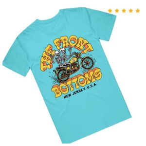 kenny The Front Bottoms Merch Shop Store Motorcycle Skeletons Lagoon Blue T Shirtd