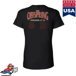 kenny The Offspring Store Merch Rose Skull 2026 Ladies Tour Shirt