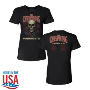 kenny The Offspring Store Merch Rose Skull 2026 Ladies Tour Shirtss
