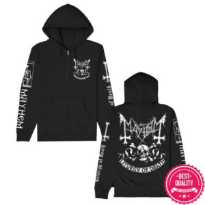 The True Mayhem Store Merch Shop Omega Skull Zip Up Hoodie (Black)