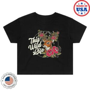 This Wild Life Merch Store Deer Crop Tee Black