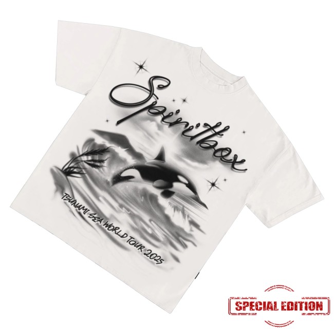 Tsunami Sea Merch Airbrush Orca White T-Shirt 3 Tsunami Sea Merch Airbrush Orca White T-Shirt