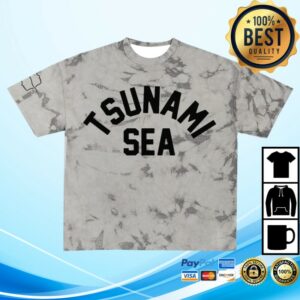 Tsunami Sea Merch Collegiate Crystal Silver T-Shirt