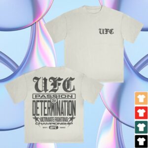 kenny Ufc Store Merch Men's Cream Ufc Passion And Determination T Shirt0