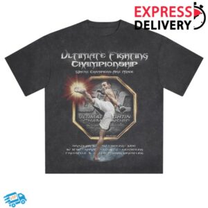 kenny Ufc Store Merch Men's Heather Black Ufc Pow Snow Wash T Shirt1