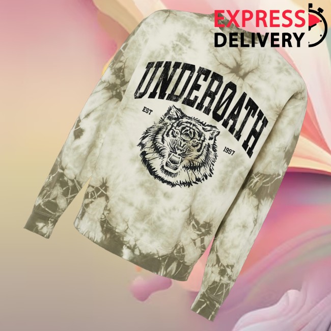 Underoath Merch Tiger Tie-Dyed Crewneck 3 Underoath Merch Tiger Tie-Dyed Crewneck