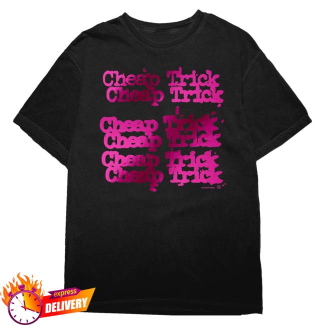 kenny sau Cheap Trick Store Merch Shop 6 Lines Logo Pink Foil Tee kenny sau Cheap Trick Store Merch Shop 6 Lines Logo Pink Foil Tee