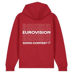 kenny sau Eurovision Song Contest Merch Shop Repeat Logo Zip Thru Hoodie Red