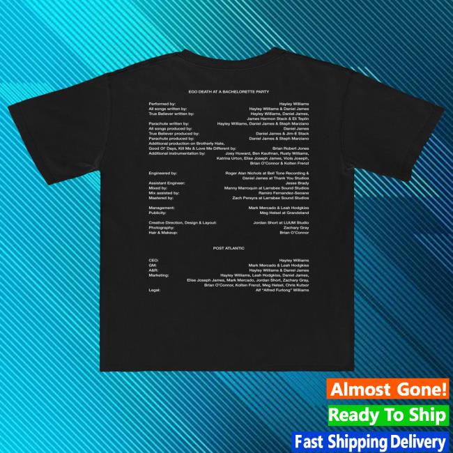 Hayley Williams Merch Shop Credits Black Tee Shirt 4 Hayley Williams Merch Shop Credits Black Tee