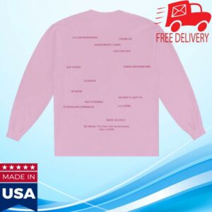 kenny sau Kali Uchis Merch Shop Store Sin Miedo Anniversary Pink Long Sleeve Tee