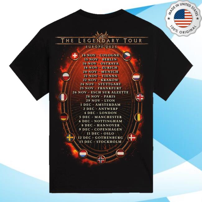 Sabaton Merch Shop Flags Of Europe 2025 Tour T-Shirt 4 Sabaton Merch Shop Flags Of Europe 2025 Tour T-Shirt