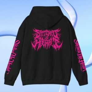 kenny sau Stitched Up Heart Merch Shop Store Glitch Bitch Pink Metal Pullover Hoodie