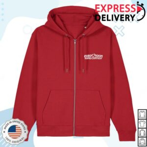 kenny trc Eurovision Song Contest Merch Shop Repeat Logo Zip Thru Hoodie Red