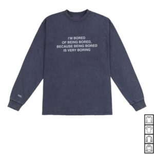 kenny trc Popcorn Store Merch Shop Neutral Society Snow Wash Im Bored Ls Tee