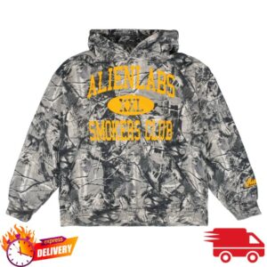 Alienlabs Merch Store Smokers Club Grey Camo Hoodie Orange