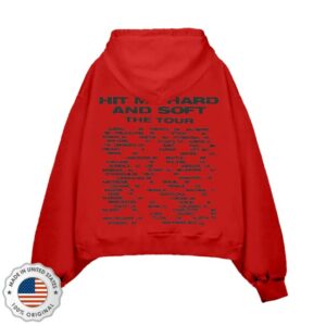 Billie Eilish Merch Shop How To Bend Hit Me Hard And Soft The Tour Red Hoodie