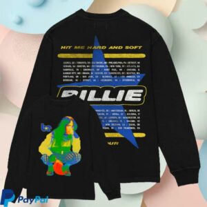 Billie Eilish Store Merch Be Photo Star Dateback Black Longsleeve