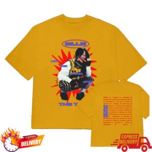Billie Eilish Store Merch Color Burst Hit Me Hard And Soft The Tour Gold T-Shirt