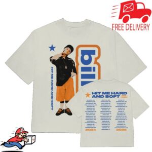 Billie Eilish Store Merch Lean Hit Me Hard And Soft The Tour 2025 White T-Shirt