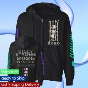 Billy Strings Store Merch Shop Eyes Zip Up Hoodie With Dates
