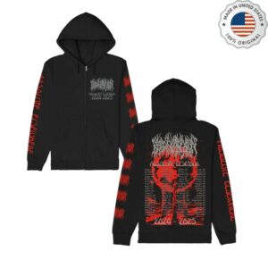Blood Incantation Merch Store World Tour 2024-2025 Zip Up Hoodie Black