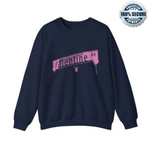 Bronx Native Merch Store Valentine Ave Pink Drip Crewneck Sweatshirt
