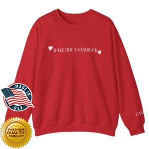 Candace Owens Merch Make Him A Sandwich Valentine Crewneck Red