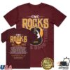 Cmc Rocks Merch Shop Guitar Silhouette Unisex Burgundy Tshirt