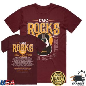 Cmc Rocks Merch Shop Guitar Silhouette Unisex Burgundy Tshirt