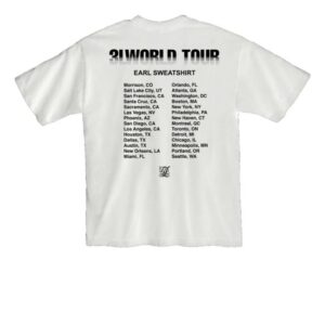 Earl Sweatshirt Merch Store Earl Sweatshirt 2025 Na Tour Shirt White